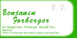 benjamin forberger business card